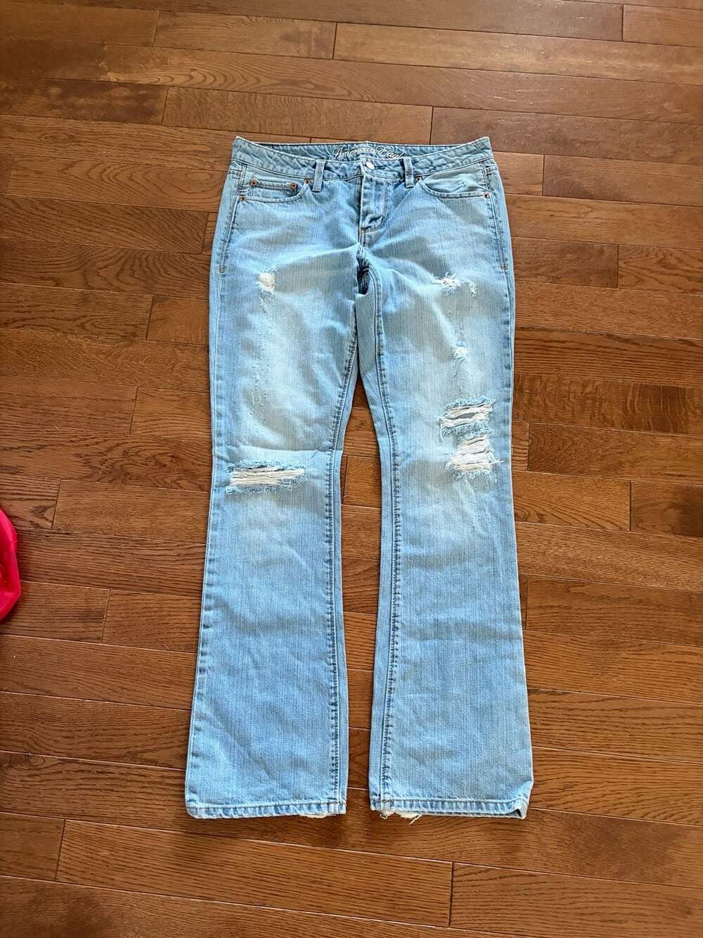American Eagle Distressed Flare Jeans Size 8